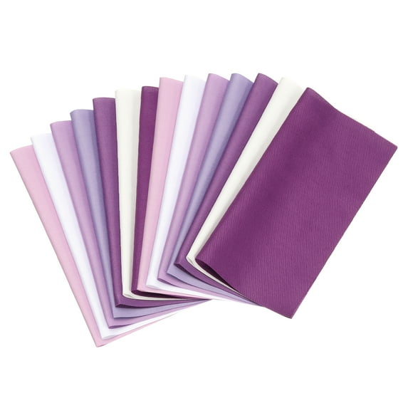 Uxcell 14 Pcs 10" x 10" Solid Cotton Fabric Bundles Precut Fabric Square for Sewing Patchwork Purple
