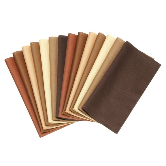 Uxcell 14 Pcs 8" x 8" Solid Cotton Fabric Bundles Precut Fabric Square for Sewing Patchwork Brown