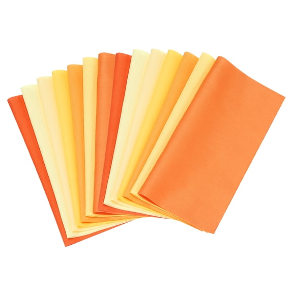 Uxcell 14 Pcs 8" x 8" Solid Cotton Fabric Bundles Precut Fabric Square for Sewing Patchwork Orange