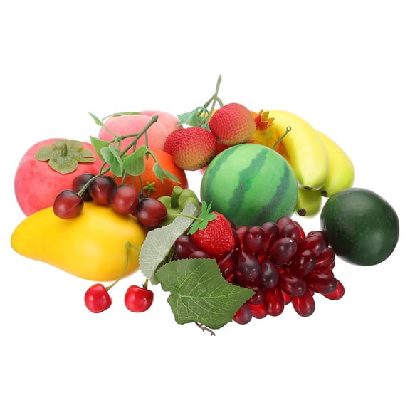 Uxcell 14Pcs Artificial Fruits, Foam Fake Mixture Fruit Pack Lifelike Realistic Fake Fruit Model