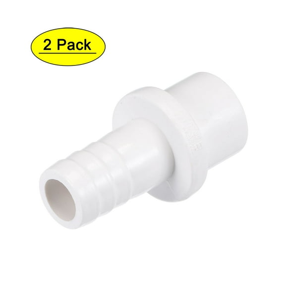 Uxcell Barb Spigot Straight Pipe Fitting Adapter White 2 Count 14x20mm