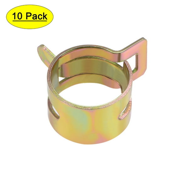 Uxcell 14mm Color-zinc Steel Band Spring Clamp for Fuel Line Silicone Hose 10 Pack