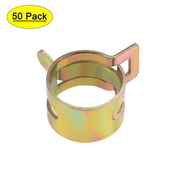 Uxcell 14mm Color-zinc Steel Band Spring Clamp for Fuel Line Silicone Hose 50 Pack