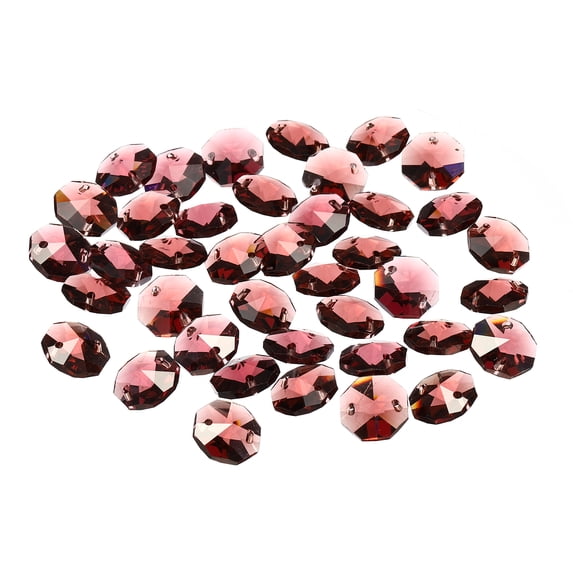 Uxcell 14mm Crystal Octagon Beads Chandelier Hanging Beads Purple 40 Pack