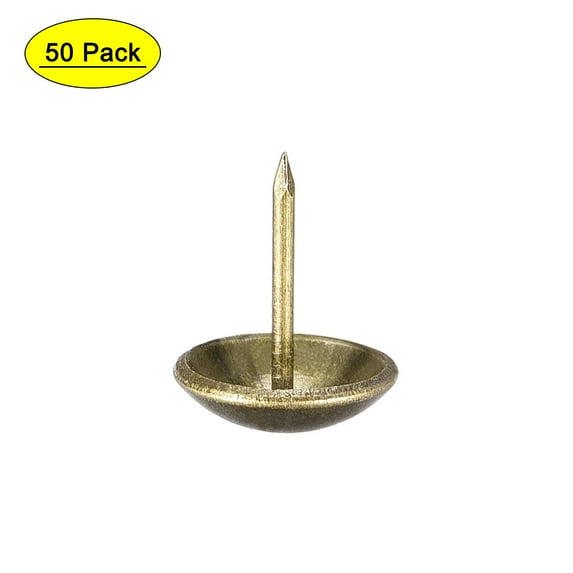 Uxcell 14mm Dia 17mm Height Bronze Tone Upholstery Nails Tacks 50 Pack