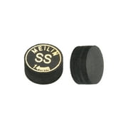 Uxcell 14mm Glue on Laminated Super Soft Pool Billiard Stick Cue Tips, Black 2 Pack