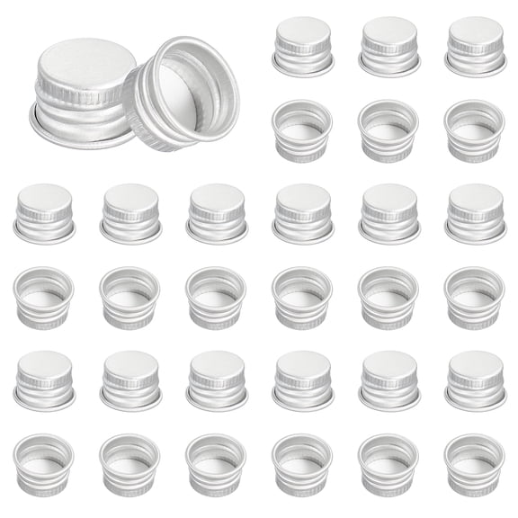 Uxcell 14mm Metal Round Screw Lids, 36 Pcs Aluminum Mason Jar Lids Screw Top Caps for Lab Home Storage Jars Gallon Jugs Glass Snack Containers Liquid Storage, Silver Tone
