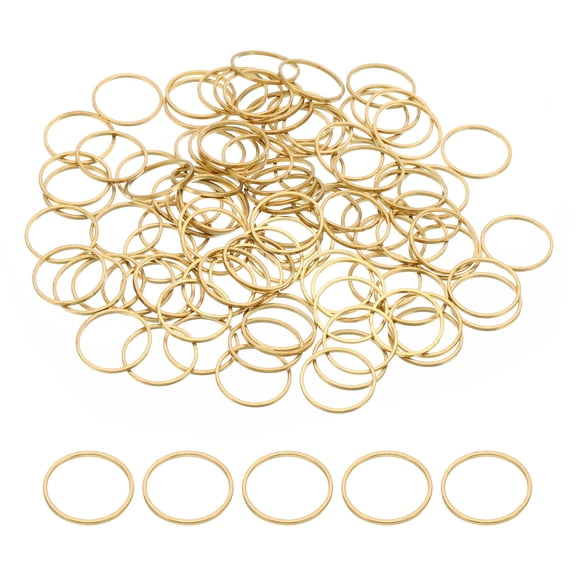 Uxcell 14mm OD x 12.5mm ID Earring Beading Hoop, 100Pcs Solid Copper Beading Finding Ring