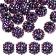thumbnail image 1 of Uxcell 14mm Resin Rhinestone Clay Beads for Jewelry Making, 20 Pack, Purple Red, 1 of 7