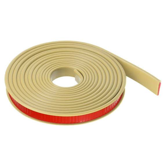 Uxcell 14mm x 5000mm Flexible TPE Self Adhesive U-Shape Veneer Edging Edge Banding Beige