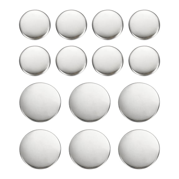 Uxcell 14pcs Metal Round Buttons 15/20mm Brass Sewing Craft Buttons, Silver-white