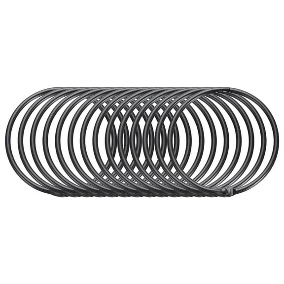 Uxcell 14pcs Shower Curtain Rings, 2 Inch Round Snap Shower Curtain Hooks for Curtain Rods, Black