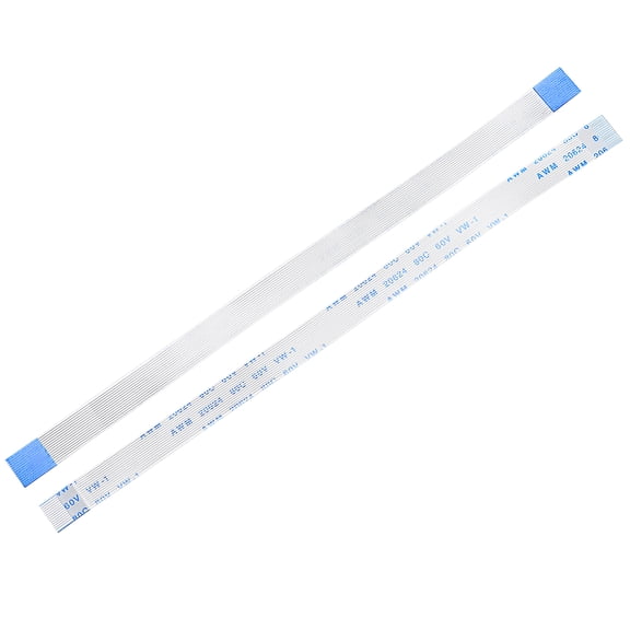 Uxcell 14pins Flexible Flat Cable FPC FFC A Type Ribbon Cable PE White 20Pcs