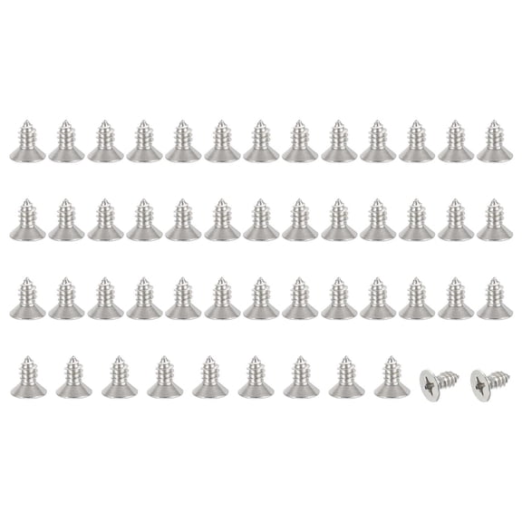 Uxcell #14x1/2" Flat Head Sheet Metal Screws 50Pcs 304 Stainless Steel Phillips Drive Self Tapping Wood Screws