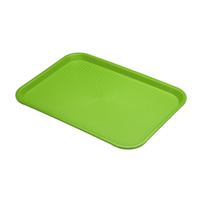 8 Pack Plastic Nonslip Serving Tray for Cafeteria, School Lunch, Fast Food,  Restaurant, Black (12 x 16 In)