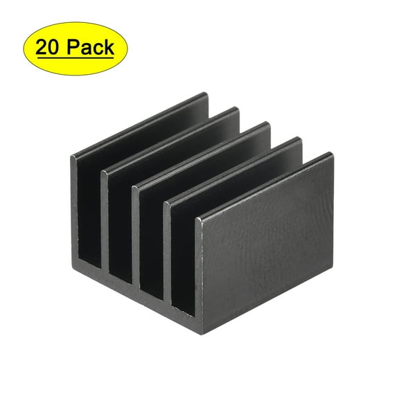 Uxcell 14x14x10mm Black Sticky Aluminum Heatsink Electronics Cooler 20 Pcs