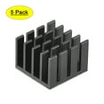 thumbnail image 1 of Uxcell 14x14x10mm Thermal Sticky Aluminum Heatsink Electronic Radiators Black 5 Pcs, 1 of 5