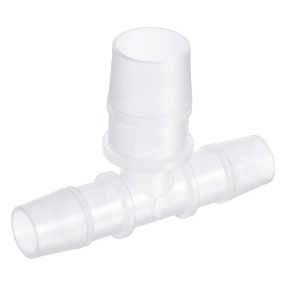 Uxcell 14x20x14mm OD PP Reducing Barb Hose Fitting Tee T Shape 3 Way Pipe Connector, Translucent