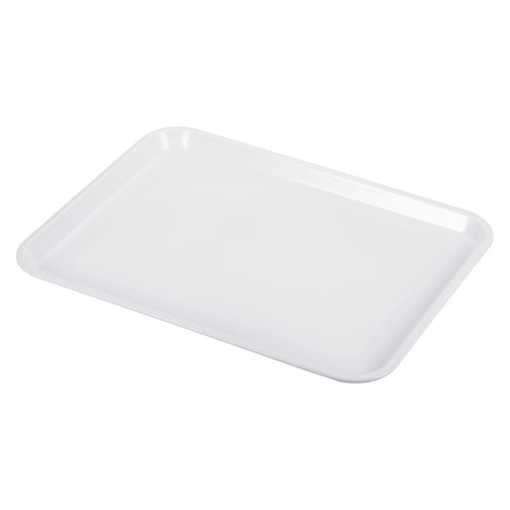 Uxcell 15.1x11.4" Fast Food Tray, Plastic Serving Tray Reusable Multi-Purpose Rectangle Tray White