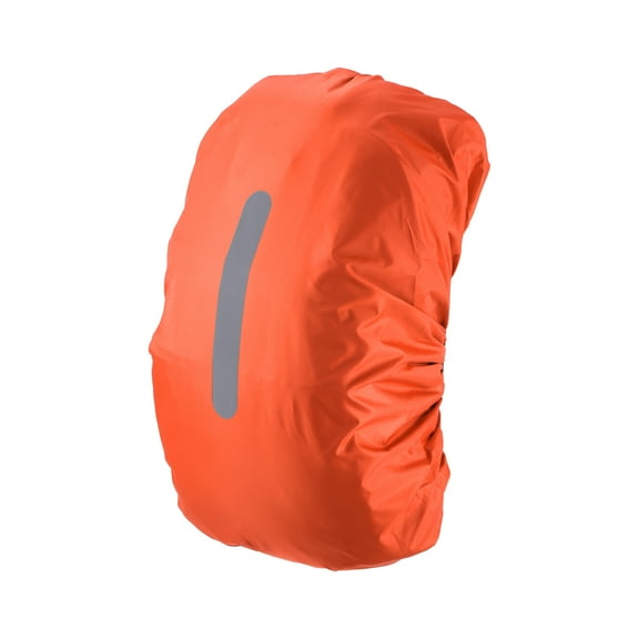 Uxcell 15-25L Waterproof Backpack Rain Cover with Vertical Reflective Strap, XS, Orange