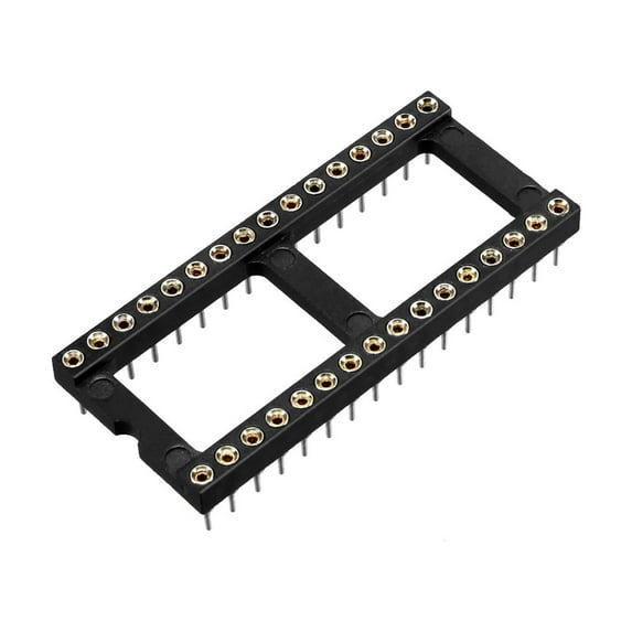 Uxcell 15.2mm Row Pitch 2 Row 32 Round Pin Soldering DIP IC Chip Socket Adaptor