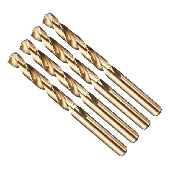 Uxcell 15/32"" Drill Bit Straight Shank 4241 HSS Gold Finish, 4pcs