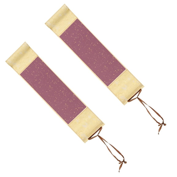 Uxcell 15.4 x 4 Inch Mini Hanging Xuan Paper Scroll Silk Half Raw Ripe Blank Hanging Xuan Paper, 2Pcs, Purple