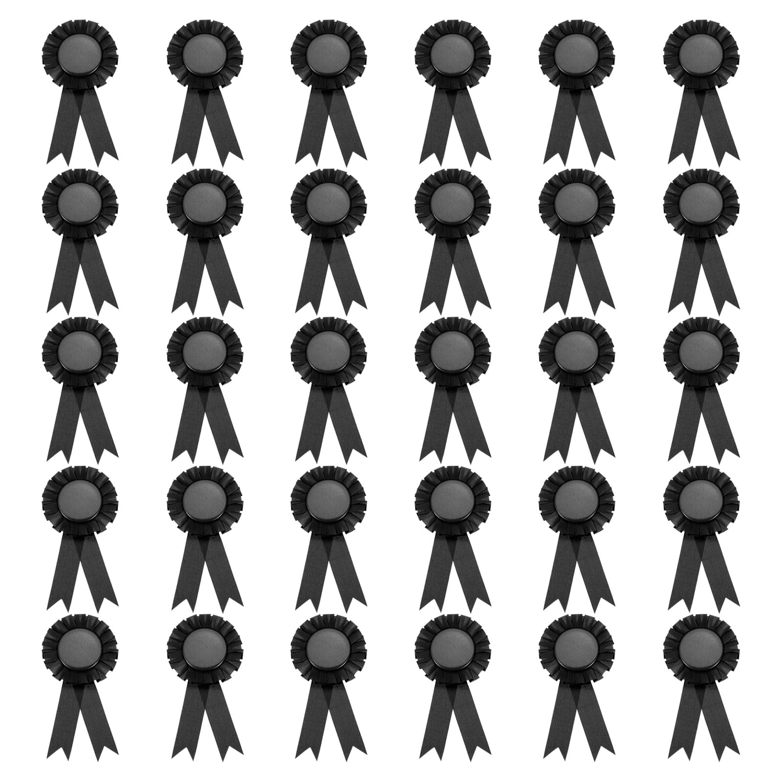 Uxcell 15.5 x 8 cm Polyester Blank Award Ribbon Prize Ribbon Award Medal Winner Ribbon for Parties 30 Pcs Black