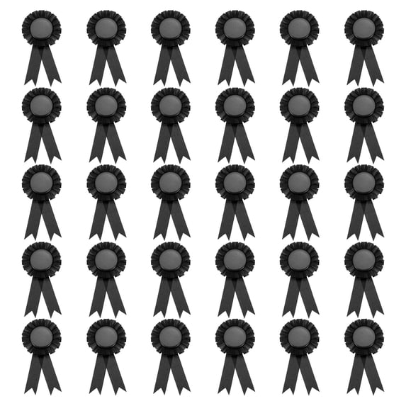 Uxcell 15.5 x 8 cm Polyester Blank Award Ribbon Prize Ribbon Award Medal Winner Ribbon for Parties 30 Pcs Black
