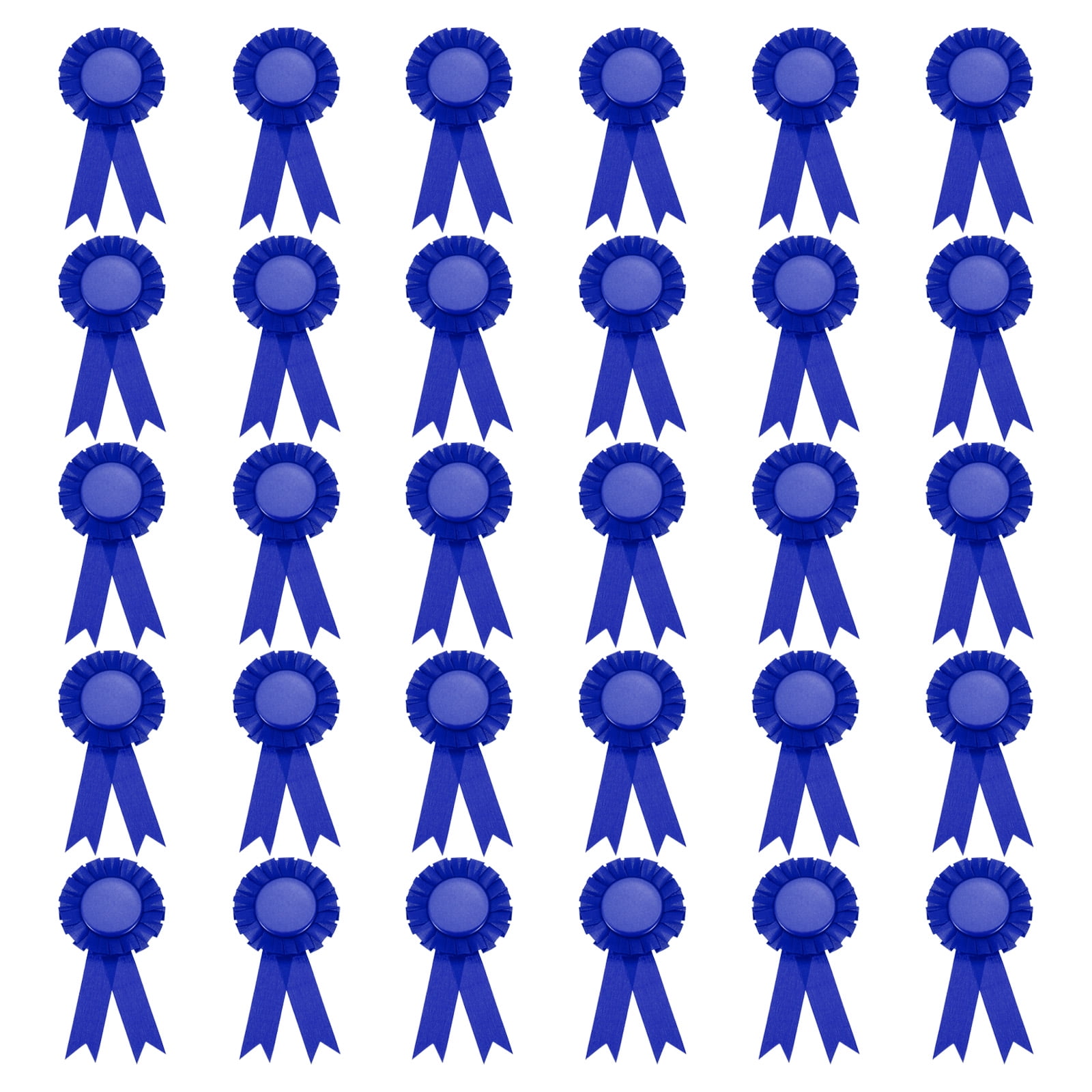 Uxcell 15.5 x 8 cm Polyester Blank Award Ribbon Prize Ribbon Award Medal Winner Ribbon for Parties 30 Pcs Blue