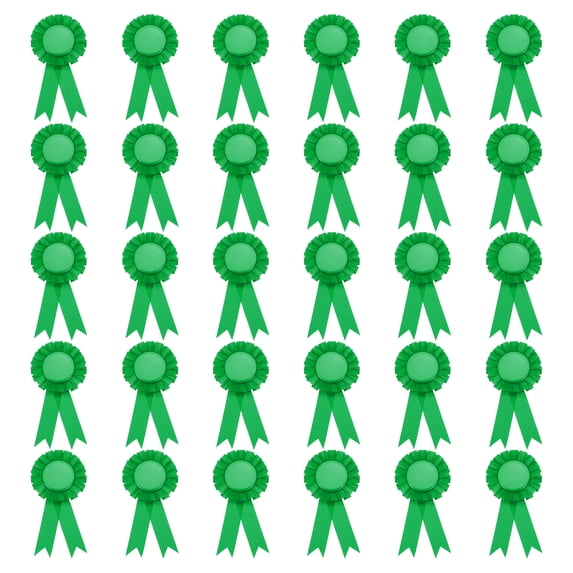 Uxcell 15.5 x 8 cm Polyester Blank Award Ribbon Prize Ribbon Award Medal Winner Ribbon for Parties 30 Pcs Green