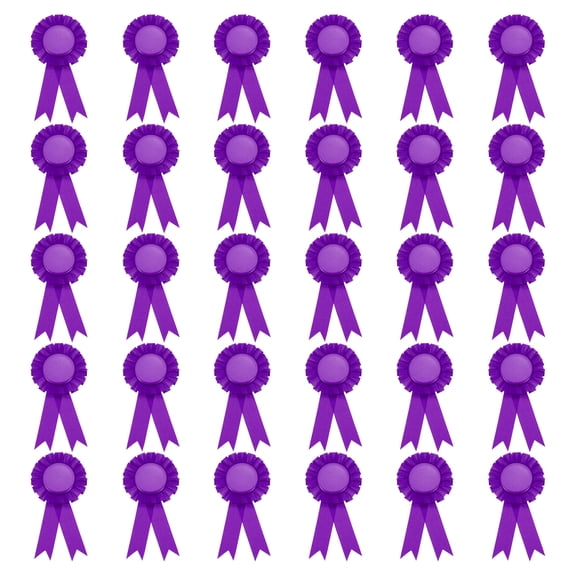 Uxcell 15.5 x 8 cm Polyester Blank Award Ribbon Prize Ribbon Award Medal Winner Ribbon for Parties 30 Pcs Purple