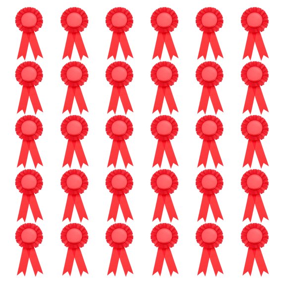 Uxcell 15.5 x 8 cm Polyester Blank Award Ribbon Prize Ribbon Award Medal Winner Ribbon for Parties 30 Pcs Red