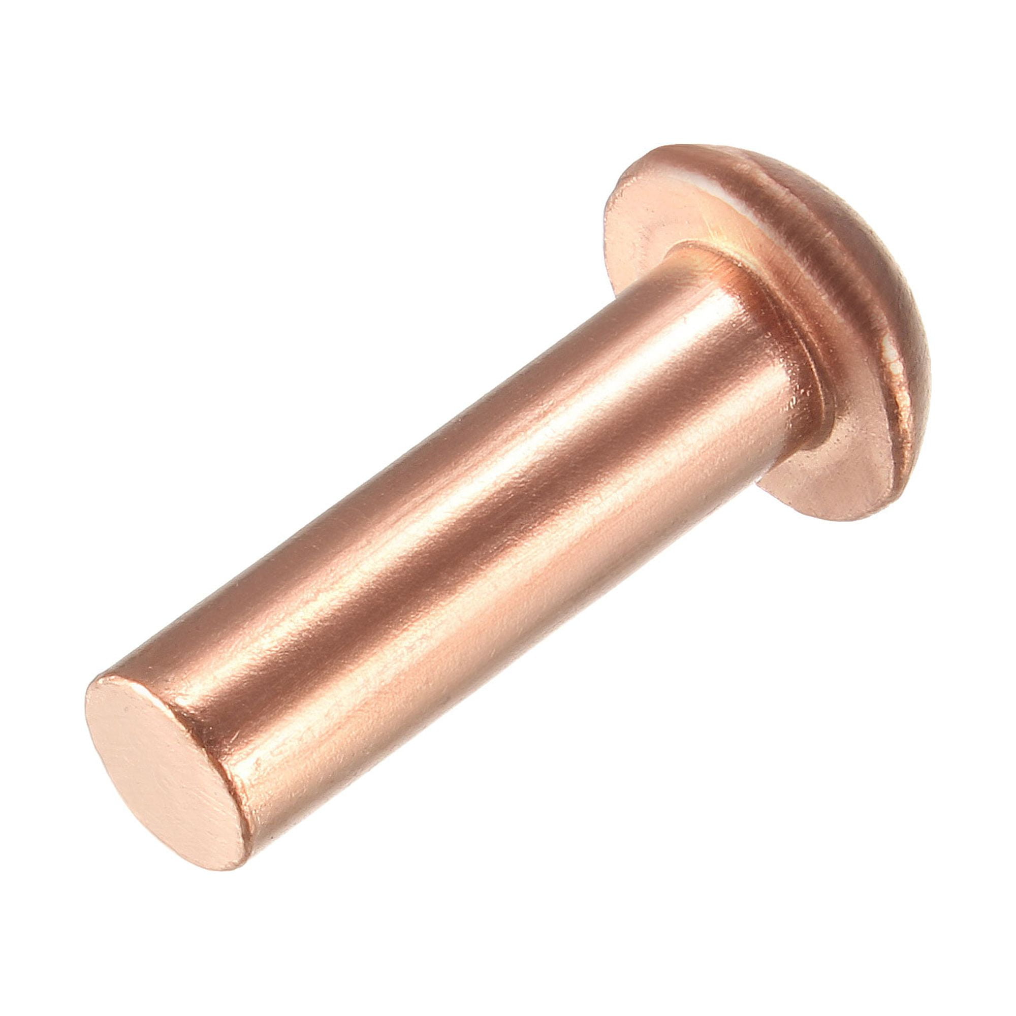 Uxcell 15/64" x 25/32" Round Head Copper Solid Rivets Fasteners Copper ...