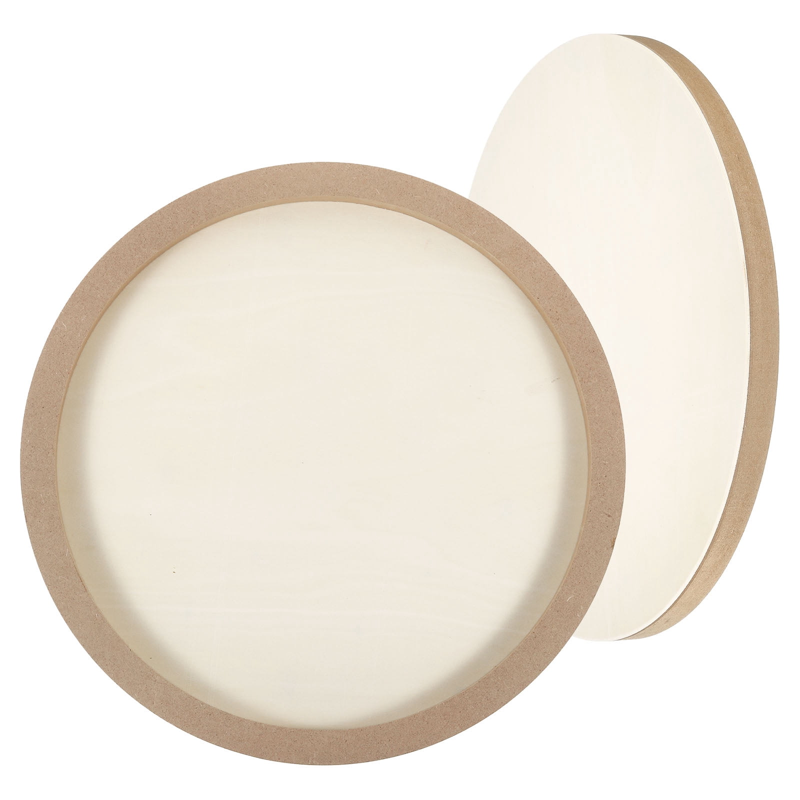 Uxcell 15.7" Wood Panels Board, 2Pcs Unfinished Round Wood Canvas Wood Panel Painting Board, Wood Color
