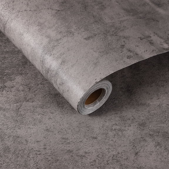 Uxcell 15.7"x197" Concrete Wallpaper, Industrial Concrete Cement Contact Paper Vinyl Stained Matte Crackle Textured Adhesive Wallpaper for Kitchen Countertop Cabinet Bathroom, Dark Grey