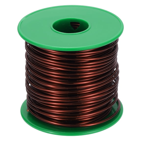 Uxcell 15 AWG 16 oz Magnet Wire, 1.4mm Dia 454g 180C(356F) Enameled Copper Winding Wire with Shaft, Magnetic Coil for Transformer, Motor, Electric, Brown
