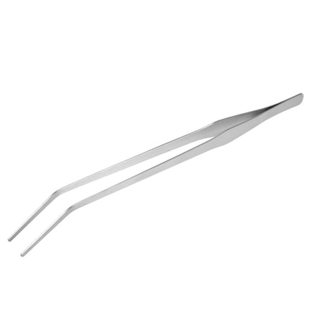 Uxcell 15" Extra Long Aquarium Curved Tweezers Fish Tank Aquatic Plants Clips Stainless Steel Silver Tone