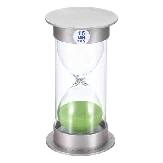 Uxcell 15 Minute Sand Timer, Sandy Clock, Count Down Sand Glass, Green Sands