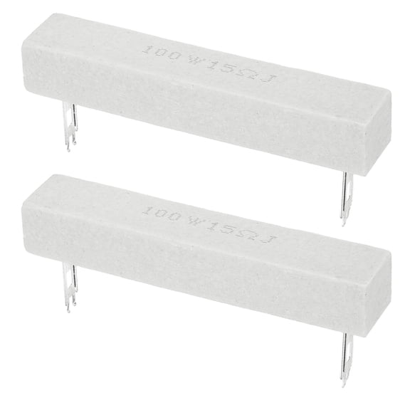 Uxcell 15 Ohm Ceramic Cement Resistor, 100W Power Wirewound Horizontal Cement Resistor Kit Tolerance 5% for Audio Equipment Power Adapters Frequency Divider Circuit Board (Pack of 2)