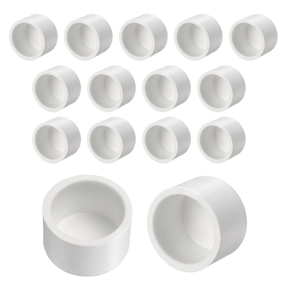 Uxcell 15 Pack 1/2 Inch PVC Pipe End Cap Fitting, Pipe End Cap Plug Adapter - for DIY Furniture/Greenhouse/Irrigation Pipe Fitting Socket Connect, SCH 40-Heavy Duty PVC Coupling Adapter