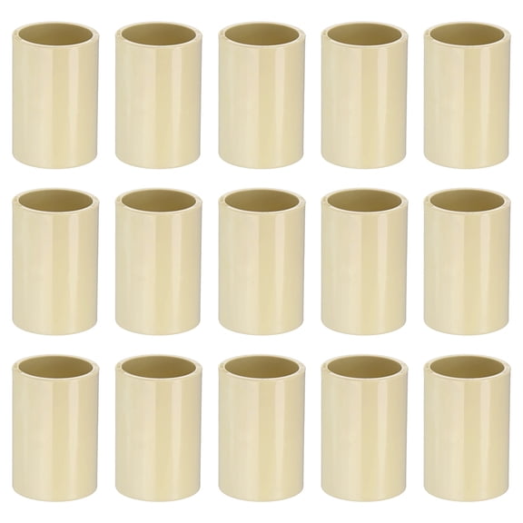 Uxcell 15-Pack 3/4 Inch CPVC Pipe Coupling Adapter Pipe Fitting, CTS Slip Socket Connectors for Sprinkler [Socket x Socket, Beige]