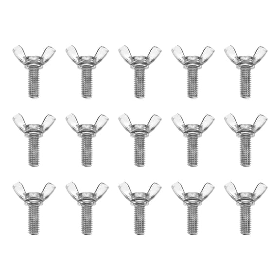 Uxcell 15 Pack 5/16-18" x 3/4" Wing Butterfly Screw Bolts, 304 Stainless Steel Machine Fastener, Thumb Hand Screws for Electronic Equipment, Silver Tone