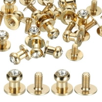 Uxcell 15 Pack 6*8*8mm Rivets for Leather Round Head Rivets Metal Button Spikes Light Gold