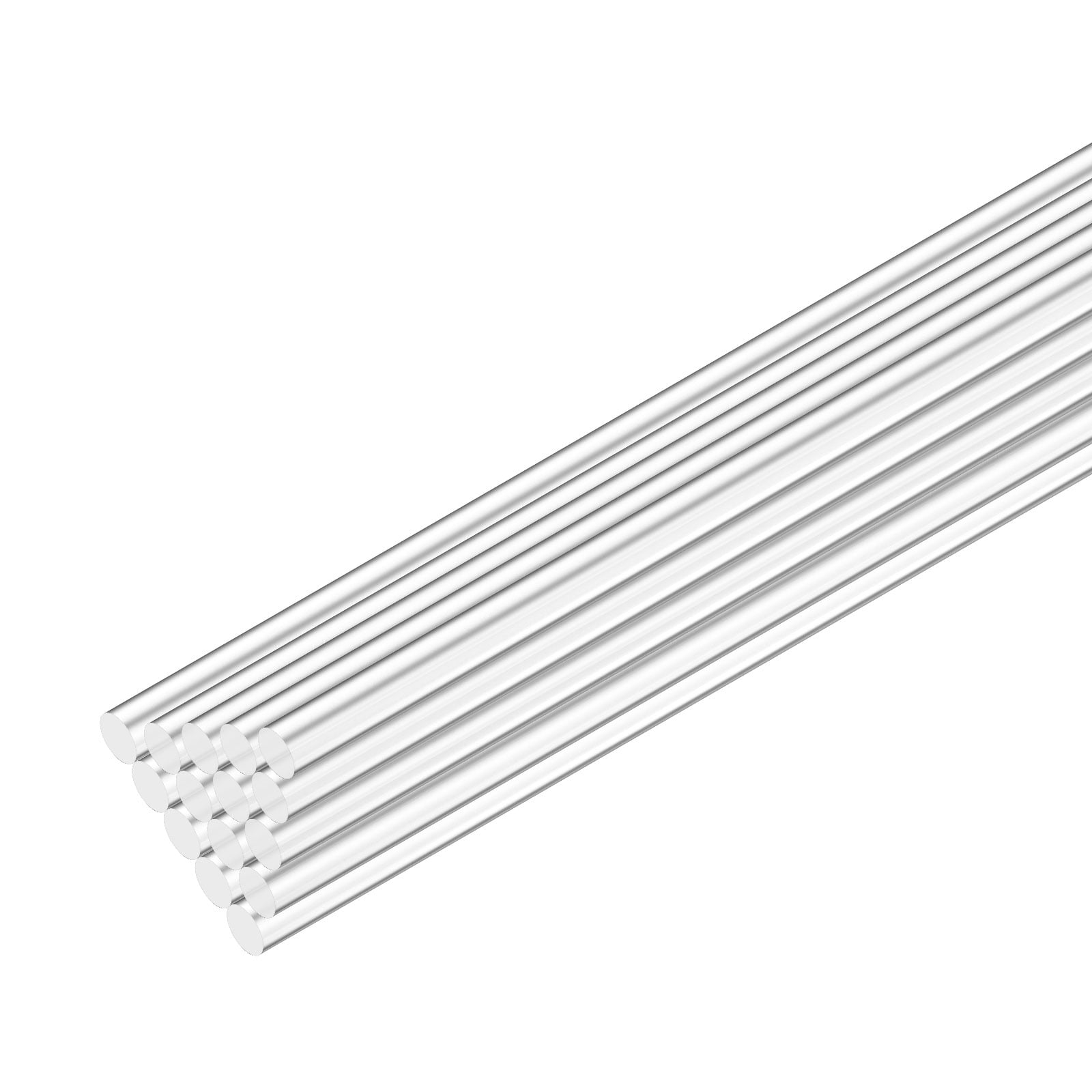 Uxcell 15-Pack Acrylic Round Rods, 11.8 x 0.08 Inch/ 300 x 2 mm Clear ...