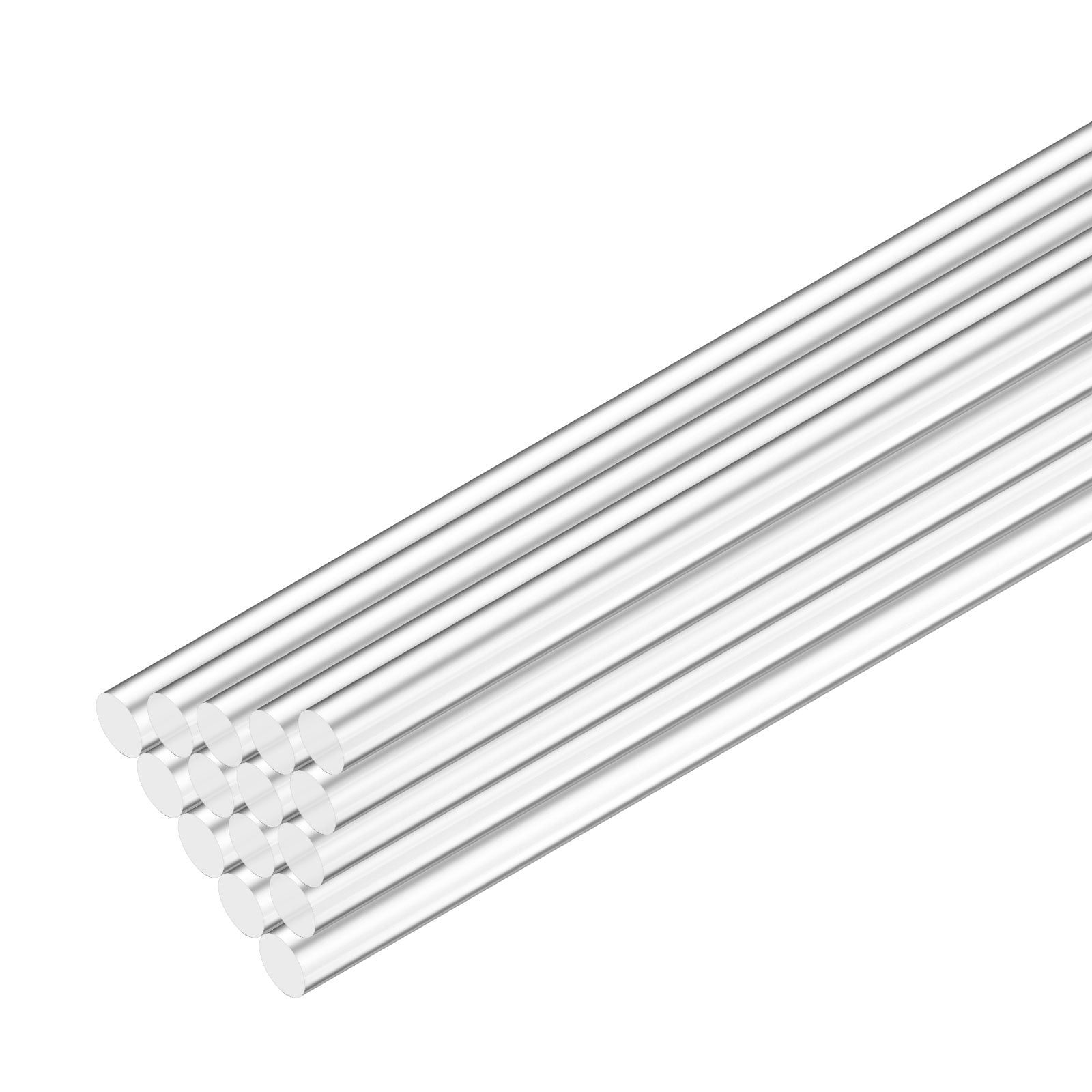 Uxcell 15-Pack Acrylic Round Rods, 11.81 x 0.24 Inch/ 300 x 6 mm Clear ...