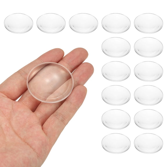 Uxcell 15 Pack Biconvex Lens, 42mm Dia. 42mm Focal Length Aspheric Optical Lenses Magnifier Paperweight Acrylic Double Convex for DIY Office Desk Home Science Experiment Telescope