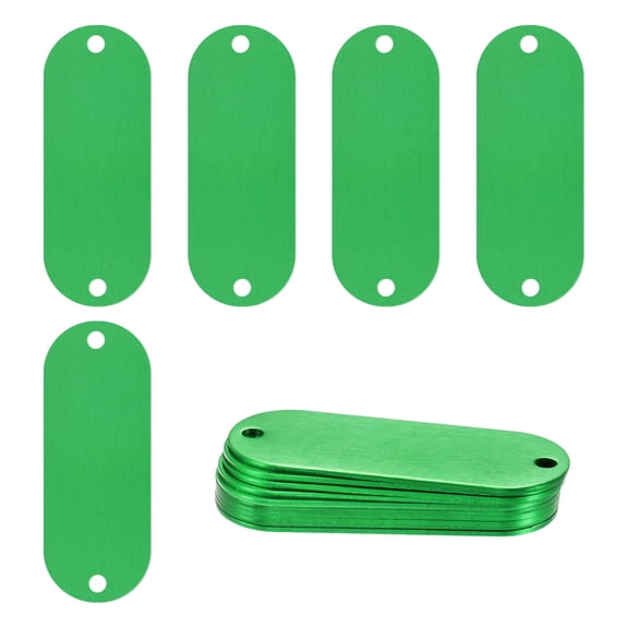 Uxcell 15-Pack Blank Dog Tags, 2" x 0.75" x 0.04" Metal Stamping Blanks, Aluminum Tags for Engraving/DIY Craft [Green]