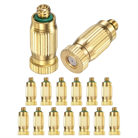 Uxcell 15-Pack Brass Misting Nozzles, 0.016inch/0.4mm Orifice High Pressure Spray Misting Nozzle 3/16 UNC Spray Head