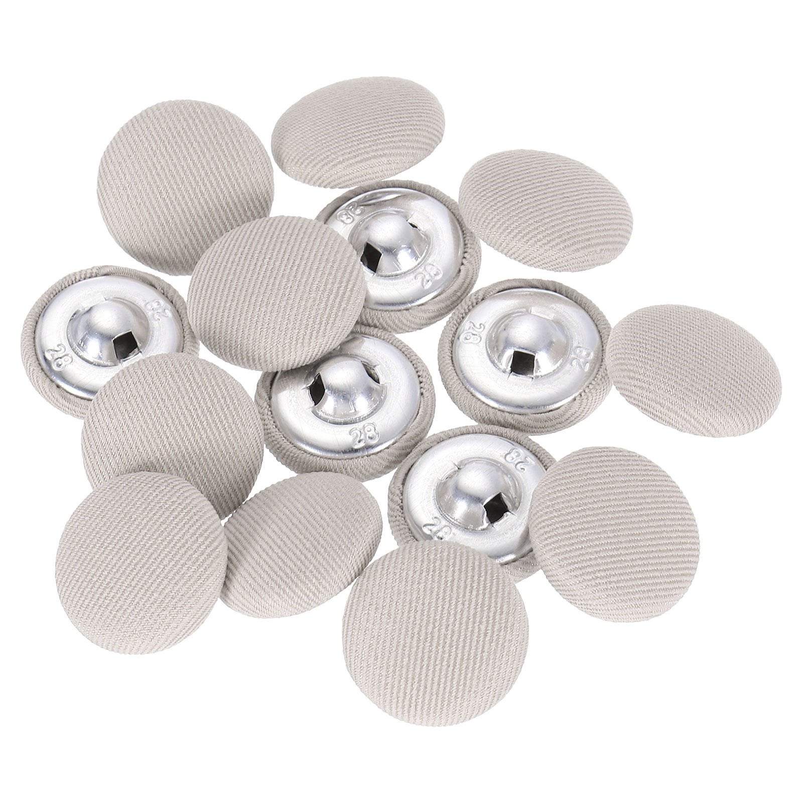 Uxcell 15 Pack Fabric Cloth Covered Button, 18mm 28L Metal Shank Round ...